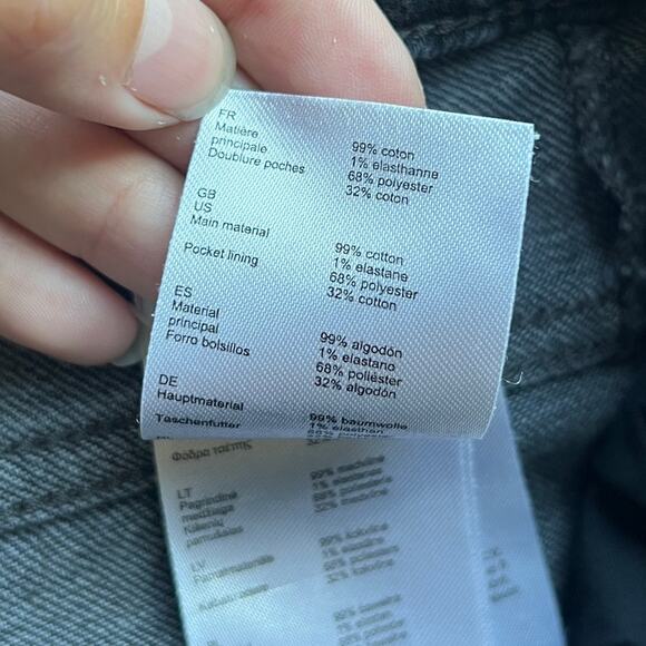 Maje Panako Frayed Hem High Rise Slim Leg Jeans in Black Size FR 36 - Picture 6 of 6